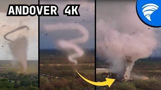 !ENHANCED 4K! MOST JAW-DROPPING Tornado Footage of Andover EF3