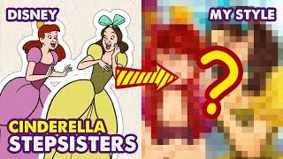 Drawing Cinderella's Stepsisters: Drizella & Anastasia | Unboxing Holbein Gouache Set | Huta Chan