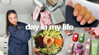 vlog  new nails, huge pr unboxing + healthy habits