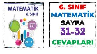 6. Sınıf Matematik Ders Kitabı Sayfa 31 32 Cevapları