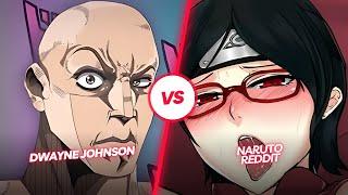 Naruto Female Edition  | Anime vs Reddit (the rock reaction meme)