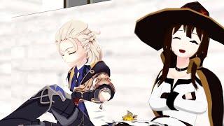 【MMD  Genshin Impact 】Wife Insurance • Albedo & Megumin (Escape Of Prisoners)