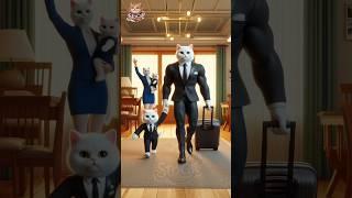 Unsettled journey of the white cat family#cat #cute #kitten #aiart #family #funny #shorts