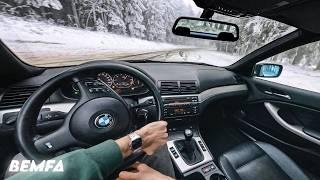 BMW E46 330Ci POV Mountain Drifting in the Snow