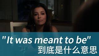 老外经常说的 "It was meant to be" 到底是什么意思？| 学会用美剧台词掌握地道美式英语 | 常用口语表达 惯用语 俗语 固定短语 English idioms