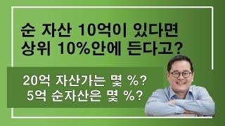 당신의 자산순위는 몇%안에 들까요? 5억은? 3억은?  20억은?  준거집단의 차이.대한민국 평균 자산은? 나는 어떤 계층일까?