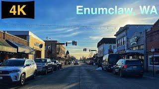 Downtown Enumclaw, WA Driving Tour in Winter 2023.