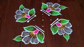 Friday rangoli || flowers rangoli || rangoli designs ||