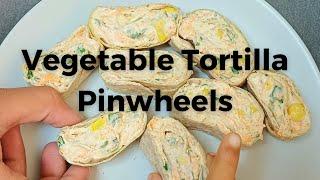 Vegetable Tortilla Pinwheels l Kid Friendly Party Snack - Flavours Treat