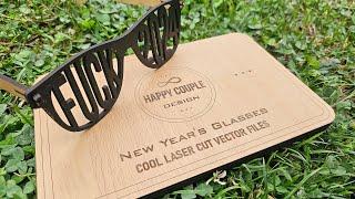 Fu*k 2024 Wooden Glasses With Case Made on xtool P2 55w Desktop Laser Cutter