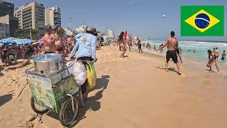  4K Leblon beach full of beautiful people | Bikini Beach Rio de Janeiro