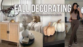 DECORATE FOR FALL WITH ME  fall decor haul (at-home, amazon, target) + warm, neutral autumn decor