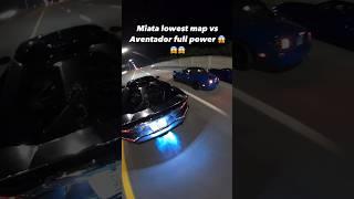 Miata lowest Map vs Aventador Full Power  #shorts #rollrace #lamborghini #miata