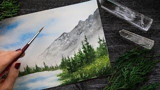 Springtime watercolor landscape/step-by-step tutorial