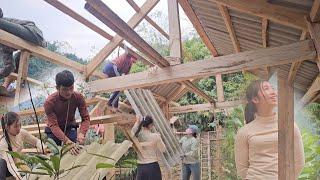 put a corrugated iron roof on the two-story wooden house and have a thank you meal with the neighbor