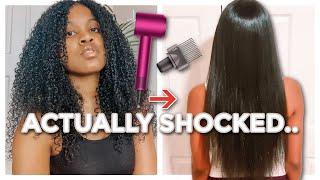 Finally...I Tried The Dyson Supersonic HAIR DRYER on Curly Natural Hair|(Mini Length check) Blow Out