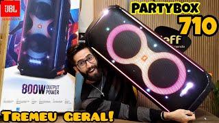 JBL PARTYBOX 710 800W RMS IPX4: ESSA CAIXA DE SOM me deixou ASSUSTADO!  (Unboxing)