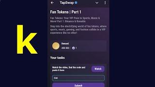 Fan Tokens | Part 1 | Tapswap Code