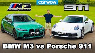 New BMW M3 vs Porsche 911 -  REVIEW with 0-60mph & brake test!