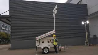 Mobile solar light tower, solar energy, High efficient LED light