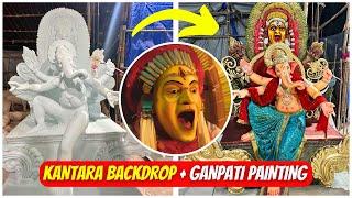 Ganpati idol Colour Painting with Kantara Background by Rupesh Narvekar | Kantara Colour Painting