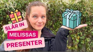 Jag slår in Melissas födelsedags presenter!