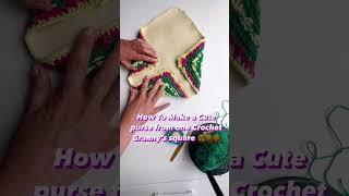 Use  One #crochet  Granny square to make an original purse#accesories #crochethacks #beginner