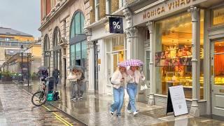 WET & WINDY STREETS OF CENTRAL LONDON ️ LONDON RAIN WALK 2025 | 4K HDR