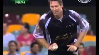 Glenn McGrath tells viewers how he'll dismiss David Warner AND DOES!   All Star match 2009