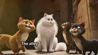 Kids Fun Story: Cleo the Clever Cat and the Mean Alley Cats. With CAPTIONS.