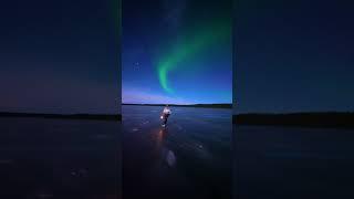 Ice skating over the diamonds under the northern lights #finland #lapland #northernlights #aurora