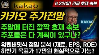 [카카오 주가전망] 주말에 터진 깜짝 추가 호재속보 주포들은 다 계획이 있구나? 워렌버핏식 정밀분석 하반기 목표가 17만원 네이버 카카오페이 다날 삼성sds 스테이블코인