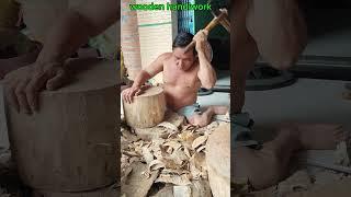 Crafting a Traditional Wooden Drum from Scratch 101 #shorts #crafting #traditionalcrafts #woodendrum