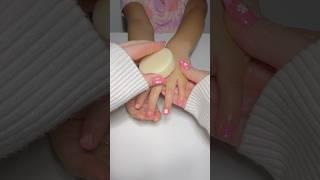 do my daughters nails with me (she does the voiceover)  #nails #pinknails #nailart