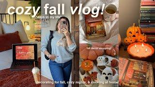 FALL VLOG! decorating & shopping for fall, cozy nights, cooking at home, & trying fall drinks!