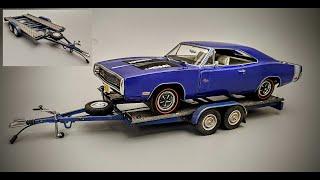 NEW! Car Hauler Utility Trailer 1/24 Scale Model Kit Build How To Assemble Paint Weather Detail Wire