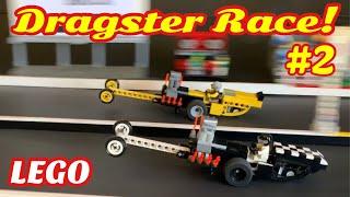 LEGO Drag Racing with DRAG BRICK Dragster Race #2 Wheelies & Close Finishes!