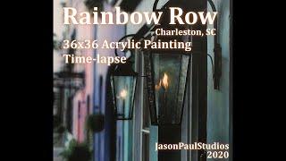 Realism Painting of Rainbow Row - Timelapse