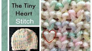 How to Loom knit the Super EASY Tiny Heart Stitch on a Knitting Loom