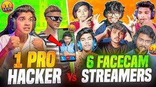 1 PRO HAKKER  VS  6 BOT STREAMERS | 1 VS 6 |  ANGRY ON ME | FREE FIRE IN TELUGU #dfg #freefire