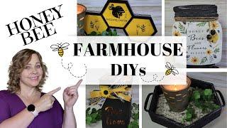 EASY Dollar Tree FARMHOUSE BEE DIYs - Home Decor on a Budget