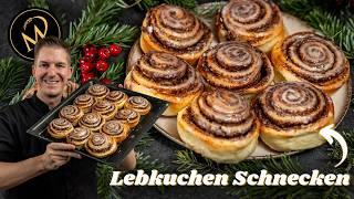 Fluffige Lebkuchen Schnecken - Weihnachtliche  Hefeteigschnecken mit Lebkuchen-Nussfüllung  