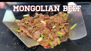 MONGOLIAN BEEF STIR FRY ON THE BLACKSTONE GRIDDLE | BLACKSTONE GRIDDLE RECIPES