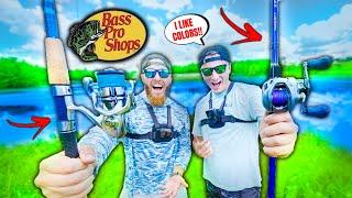 Building the MOST AESTHETIC Fishing Combos w/ NO BUDGET at BASS PRO SHOPS (1v1 Fishing Challenge)