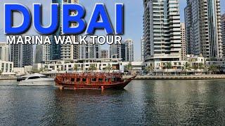 4:30pm Dubai UAE Walk Tour: Explore Dubai Marina Promenade END TO END "Sea Side" (3.23.24: 4K-UHD)