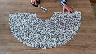  Cutting and sewing a full circle umbrella skirt with just 1 meter of fabric 