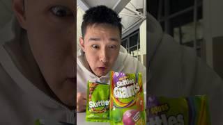 Trying GIANT sour skittles!