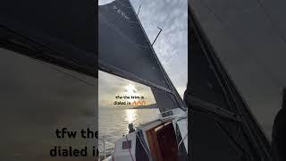 snapshot from my last race, getting better with trim!! #sailing #yvr #sailboat