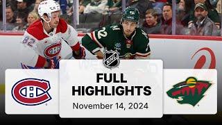 NHL Highlights | Canadiens vs. Wild | November 14, 2024