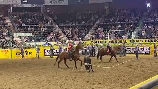 University of Wyoming header Bodie Mattson and Casper College heeler Roan Weil with a 4.7-second run